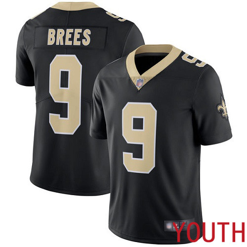 New Orleans Saints Limited Black Youth Drew Brees Home Jersey NFL Football #9 Vapor Untouchable Jersey->youth nfl jersey->Youth Jersey